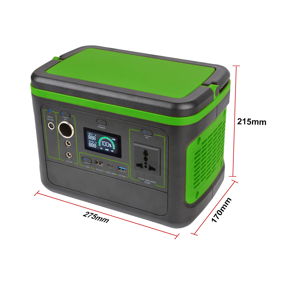 YABO 500W Solar Generator Portable Power Station - Fast Charging with LCD Display for Travel & Emergencies